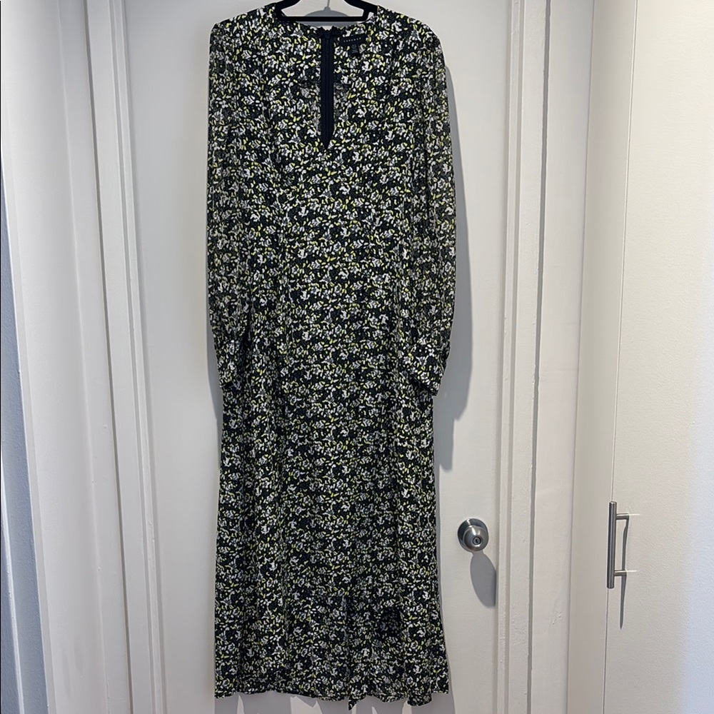 Floral green and yellow Women's Midi Dress